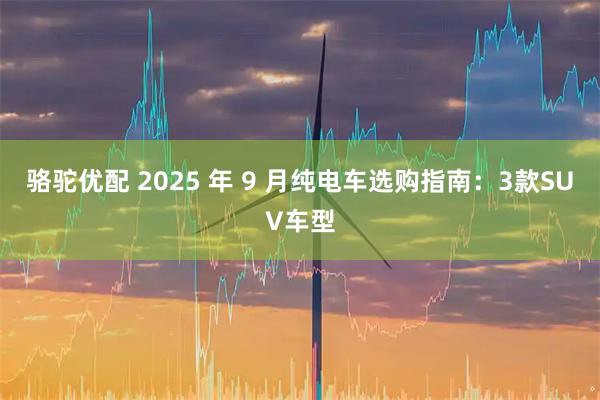 骆驼优配 2025 年 9 月纯电车选购指南：3款SUV车型